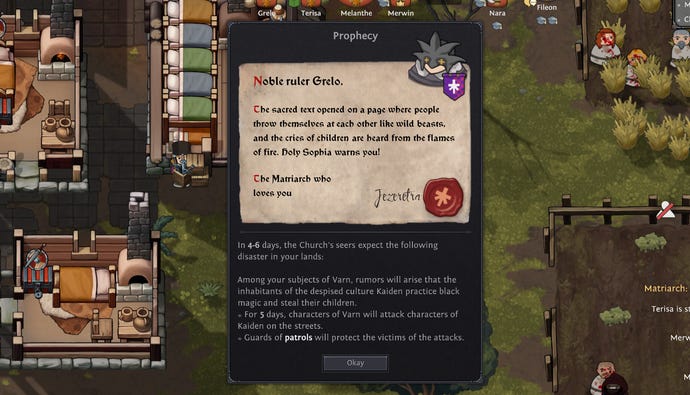 A message from the Matriarch in Norland warning you about an impending disaster