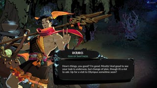 Hermes chats to Melinoƫ about the fate of Olympus.